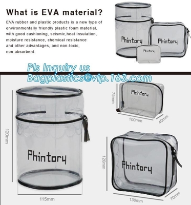 Non-toxic eco-friendly Standup Cosmetic PVC Bag With zipper Slider, Slider zipper bag plastic bag with zipper, slider zi
