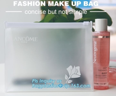 slider bag /clear waterproof cosmetic packaging bag, slider bag plastic zipper bag vinyl cosmetic bag, cosmetic clear me