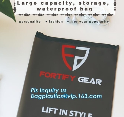 With hanging ring pvc slider bag zippered cosmetic bag, water proof cosmetic vinyl PVC/EVA slider zipper plastic bags