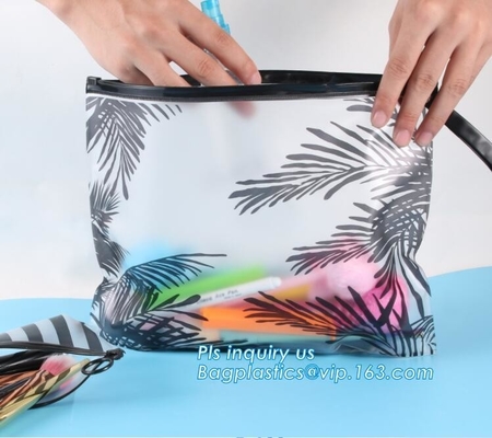 EVA zipper bag with zipper or slider for bra, slider zip lock black zip lock bag, durable mini plastic custom size water