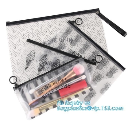 EVA zipper bag with zipper or slider for bra, slider zip lock black zip lock bag, durable mini plastic custom size water