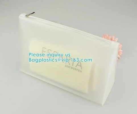 Vinyl transparent pvc bag cosmetic packing, bottom gusset slider k printed pvc zipper bags, clothing packaging bag