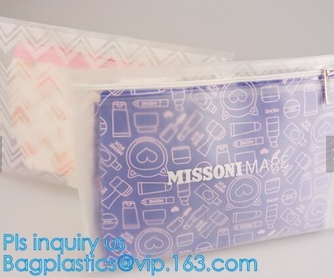 vinyl zipper pouch/Clear slider pouch/ vinyl slider bag, Frosted k bag EVA PVC hanger bag for clothes, EVA frost d
