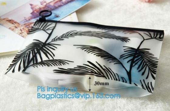 slider zipper pvc pouch clear vinyl pvc k bags, Custom Logo PVC Transparent Slider Zipper Flat Bag, clothes packin