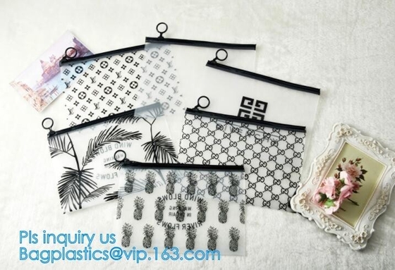 slider zipper pvc pouch clear vinyl pvc k bags, Custom Logo PVC Transparent Slider Zipper Flat Bag, clothes packin