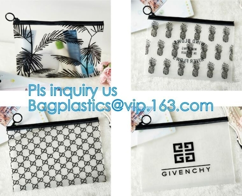 slider zipper pvc pouch clear vinyl pvc k bags, Custom Logo PVC Transparent Slider Zipper Flat Bag, clothes packin
