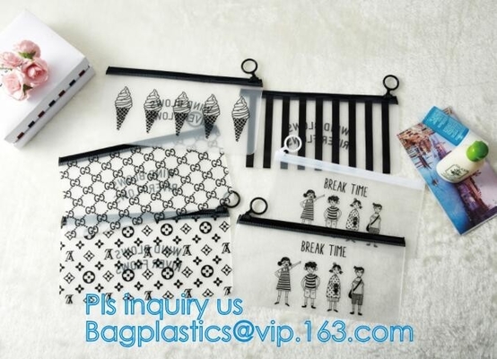 A4 file bag slider zipper envelope slider closure bag, Swimwear Packaging With Slider Zipper Closure PVC Bikini Bag, pac