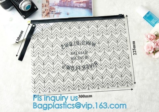 slider PVC zipper PE packing bag for underwear / clothing / cosmetic, foldable slider zipper pvc storage bags, Pouch Sli