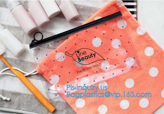 zipper slider swimwear packaging bags, pvc pouch glitter clear plastic vinly k bag, biodegradable pvc plastic slid