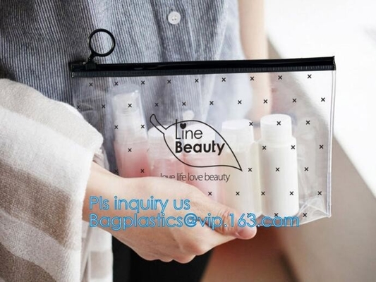 zipper slider swimwear packaging bags, pvc pouch glitter clear plastic vinly k bag, biodegradable pvc plastic slid