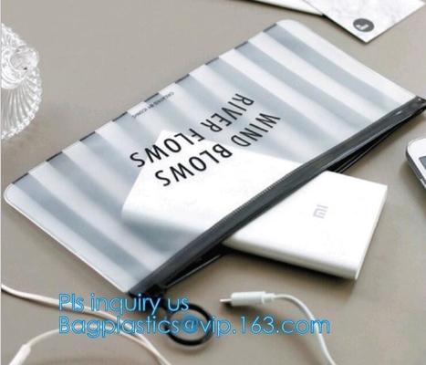 PVC transprent slider bag for packing underwear, Frosted k bag EVA PVC hanger bag for clothes, EVA frost drawstrin