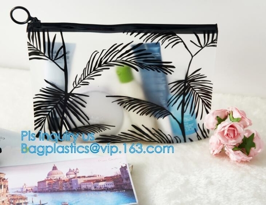 PVC transprent slider bag for packing underwear, Frosted k bag EVA PVC hanger bag for clothes, EVA frost drawstrin