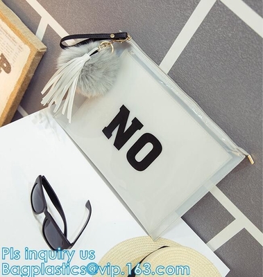 clear printed pvc files zip packing bag, slider reclosable poly bag, resealable slider k eva plastic promotion bag