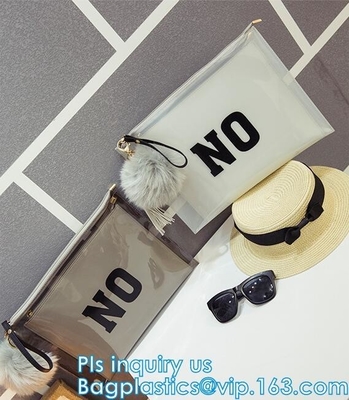 clear printed pvc files zip packing bag, slider reclosable poly bag, resealable slider k eva plastic promotion bag