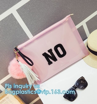 printed OEM logo slider zip lock bags, Slider Undergarment Bag With Lock, vinyl pvc A4 file bag with slider k