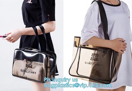 PVC multi function cosmetic case, PVC Transparent Women Travel Costmetic Bag Fashion Portable Trunk Zipper Makeup Organi