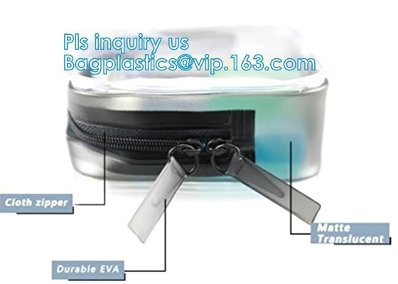 cusotm logo rope handle clear pvc bag with zipper, handle transparent cosmetic bag, k Make Up Travel Bag, Organize