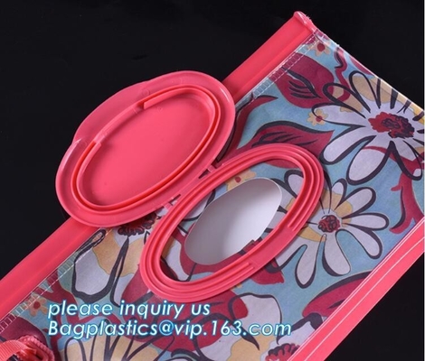 Wet Wipe Pouch, Travel Wipes Case Reusable Refillable Wet Wipe Bag , Recyclable Eva baby tissue gusset wet wipes pouch b