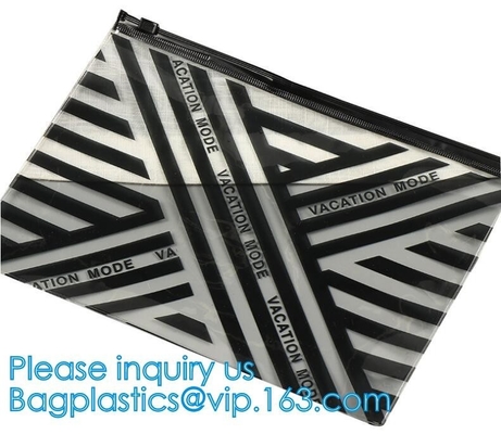Multifunctional Zip File Folder Bag Zipper Waterproof Travel Storage Pouch Cosmetic Toiletry Bag with Handle