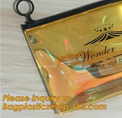 Holographic Color Bag Neon Bag Clear Pvc Cosmetic Make Up Bag In Rainbow,Promotional Ladies Girls Gift Bright Neon Candy