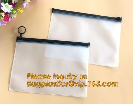 Document Wallet Clear Document Bag With Zipper,Clear Plastic PVC Zip Lock Document Bag A4 PP File Bag Travel Organizer
