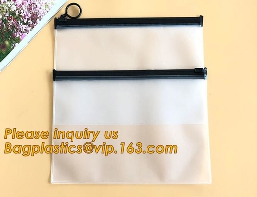 Document Wallet Clear Document Bag With Zipper,Clear Plastic PVC Zip Lock Document Bag A4 PP File Bag Travel Organizer
