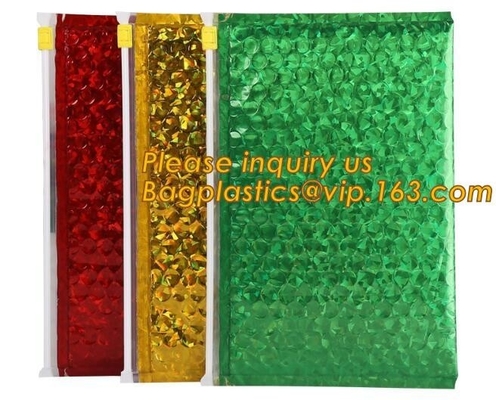 Hot Metallic Colorful Bagease Packaging Zipper Bubble Bag For Cosmetic Packaging,k Bubble Bags are Made of PET/CP