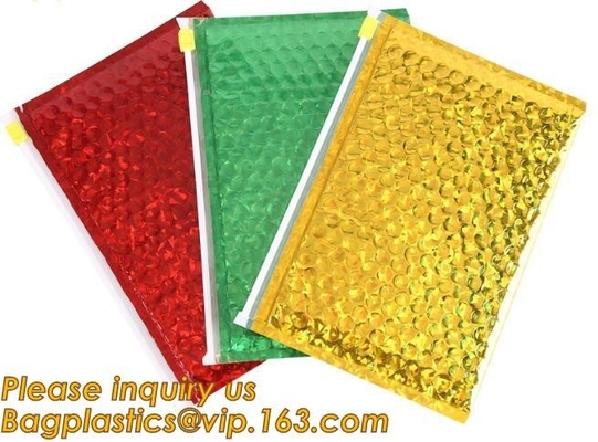 Hot Metallic Colorful Bagease Packaging Zipper Bubble Bag For Cosmetic Packaging,k Bubble Bags are Made of PET/CP
