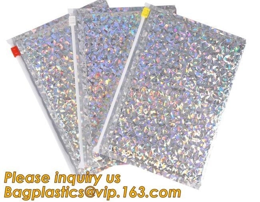 Hot Metallic Colorful Bagease Packaging Zipper Bubble Bag For Cosmetic Packaging,k Bubble Bags are Made of PET/CP