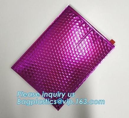 ew Product k Reusable Pe Bubble Packing  Zipper Pink Bag, reclosable, slider zipper seal,  metallic bubble b