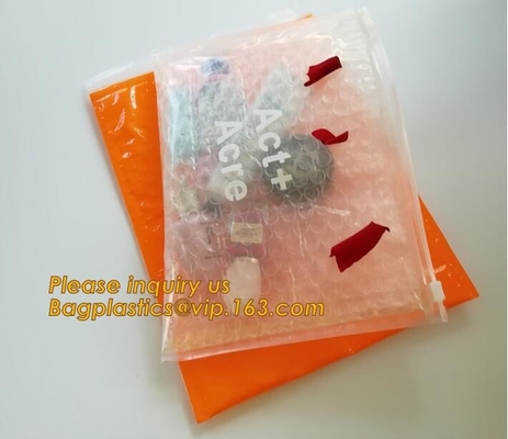 Factory Transparent Cosmetic k clear bubble bags/Hot sale Slider Zipper Bag,wholesale metallic glossy holographic
