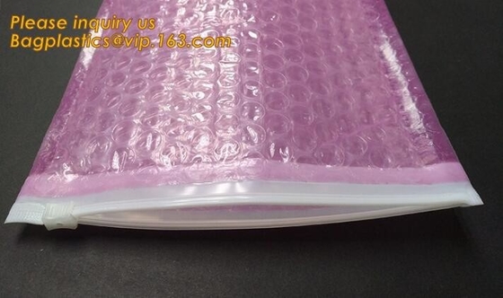 wholesale metallic glossy holographic cosmetic packing k bubble pouch slider zipper bubble bag bagease bagplastics