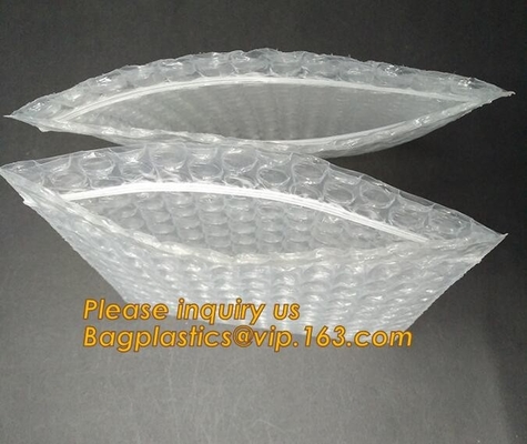 Reclosable Reusable Packing Bubblemetallic glossy holographic cosmetic packing k bubble pouch slider zipper bubble