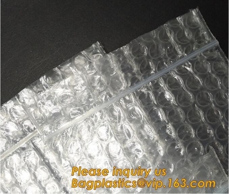 Reclosable Reusable Packing Bubblemetallic glossy holographic cosmetic packing k bubble pouch slider zipper bubble