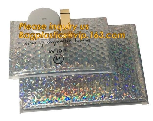 air mail metallic holographi rose gold bubble padded mailer / k bubble bag/ slider bubble bag,Holographic Factory