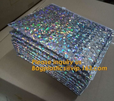 air mail metallic holographi rose gold bubble padded mailer / k bubble bag/ slider bubble bag,Holographic Factory