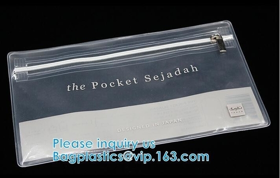 Biodegradable Transparent PVC/EVA/TPU Zipper Slider bag,Selected By Girls Cosmetics Toothbrush Zipper Bag With Slider