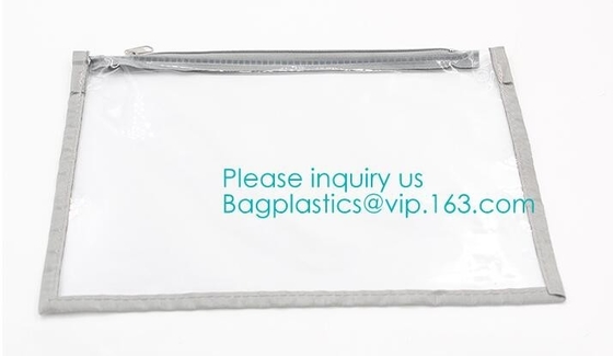 Biodegradable Transparent PVC/EVA/TPU Zipper Slider bag,Selected By Girls Cosmetics Toothbrush Zipper Bag With Slider