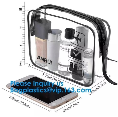 Travel Luggage Pouch Custom Clear Transparent PVC Travel Toiletry Bag Make Up Cosmetic Bag /Wash Bag/Zipper bag