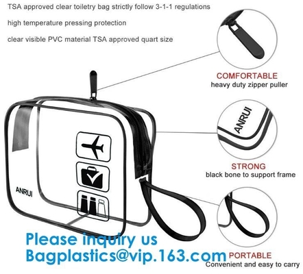 Travel Luggage Pouch Custom Clear Transparent PVC Travel Toiletry Bag Make Up Cosmetic Bag /Wash Bag/Zipper bag