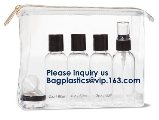 Cosmetic Toothbrush Transparent Makeup Bag With Customer Printing Slider Zipper,Travel Makeup Bag