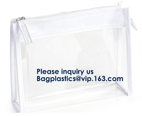 Cosmetic Toothbrush Transparent Makeup Bag With Customer Printing Slider Zipper,Travel Makeup Bag