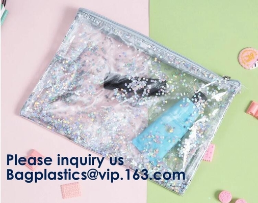 Window Makeup Cosmetic Bag Aluminum Foil Zip Lock EVA PVC Travel Accessorie,OEM and ODM Orders are welcome