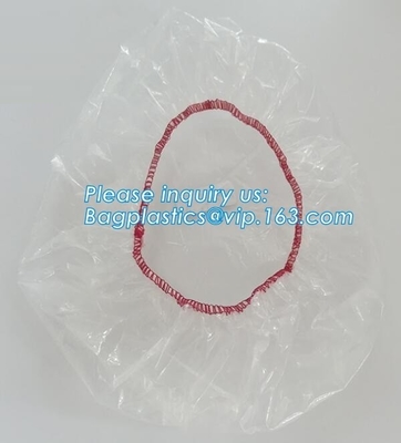 disposable PE shower cap wholesale plastic waterproof shower cap,PE shower cap with elastic band,hotel shower cap biodeg