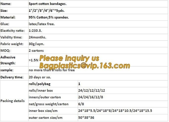 Sports medical elastic adhesive bandage strip linear Tensoplast cotton compression bandage,Athletic Tape Nonwoven Latex