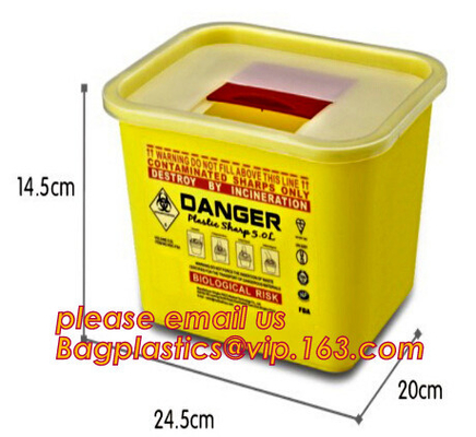 Medical Plastic Disposable Wall Mounted Un3291 Sharp Container, Disposable sharps container round sharp box medical wast