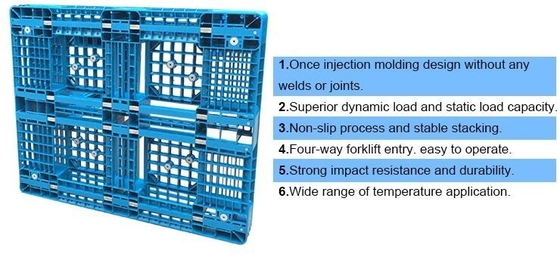 Custom 1200x1000x150 mm 4 way entry anti-slip plastic pallet, Cheap accept custom single faced plastic pallet prices