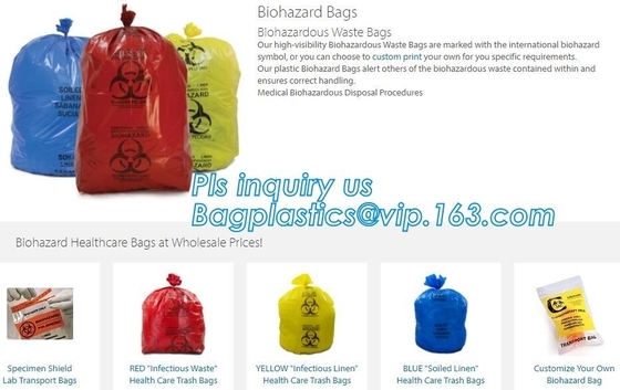 Laboratory super large sterile Biodegradable Compostable Recyclable Reusable disposable Autoclavable Biohazard Bags