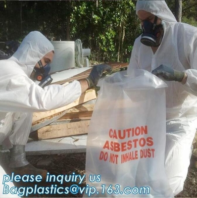 Red, Black, Yellow, Colored, Transparent Clear - Plain Or Printed, Printed Asbestos Bag, Asbestos Waste Bag