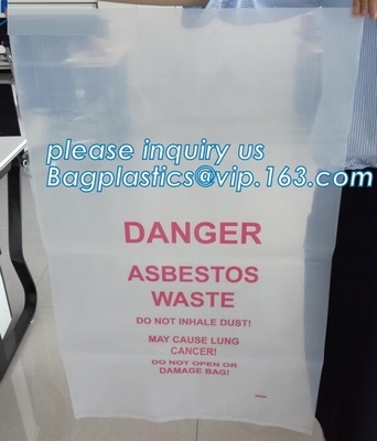 Red, Black, Yellow, Colored, Transparent Clear - Plain Or Printed, Printed Asbestos Bag, Asbestos Waste Bag